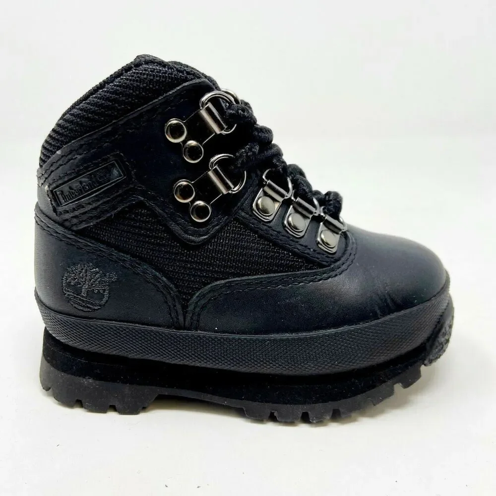 Timberland Euro Hiker Outdoor Black Toddler Hiking Boots 96848